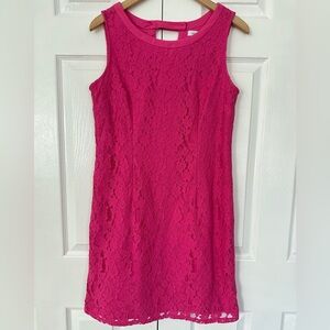 Lace Dress Liz Claiborne Fuchsia Pink Dress Size 12 Wedding Guest Party